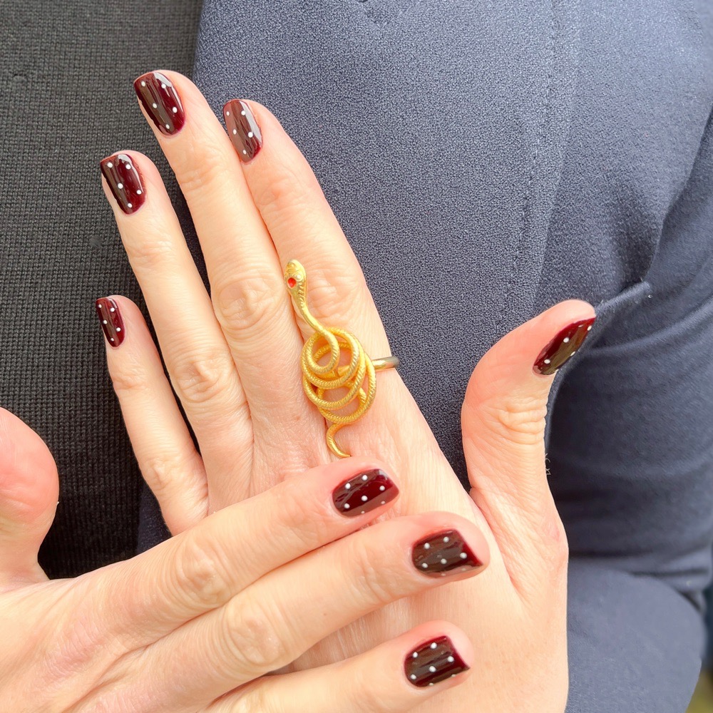 Vintage 1960s Gold Plated Statement Coiled Snake Ring